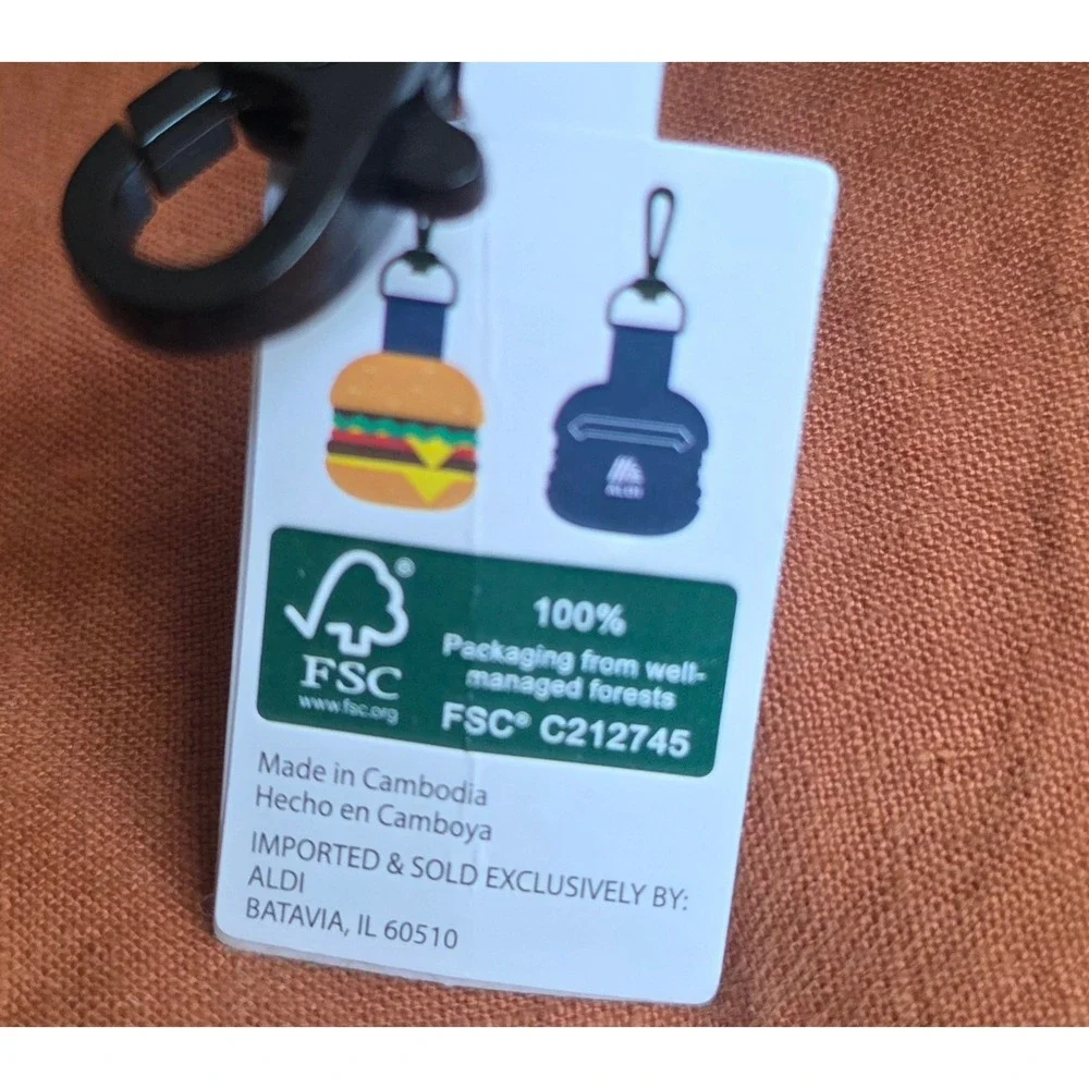 Aldi Keychain Quarter Holder‎ Unisex OS Burger Collectible New Cart Coin  Charm